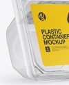 Transparent Plastic Container Mockup - Front Half Side View