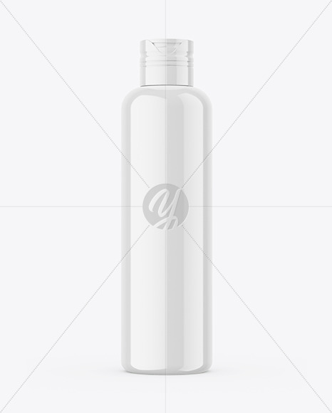 Glossy Plastic Cosmetic Bottle Mockup