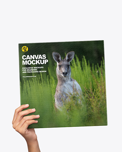 Canvas in a Hand Mockup