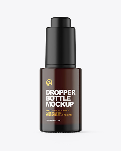 Dark Amber Dropper Bottle Mockup