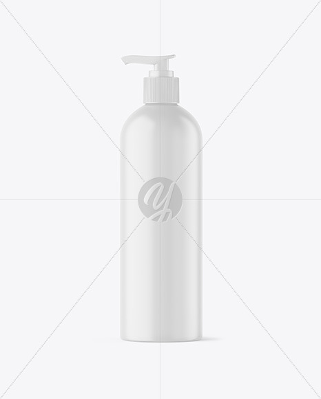 Matte Cosmetic Bottle with Pump Mockup