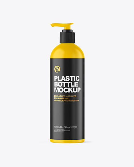 Matte Cosmetic Bottle with Pump Mockup Matte Cosmetic Bottle with Pump Mockup