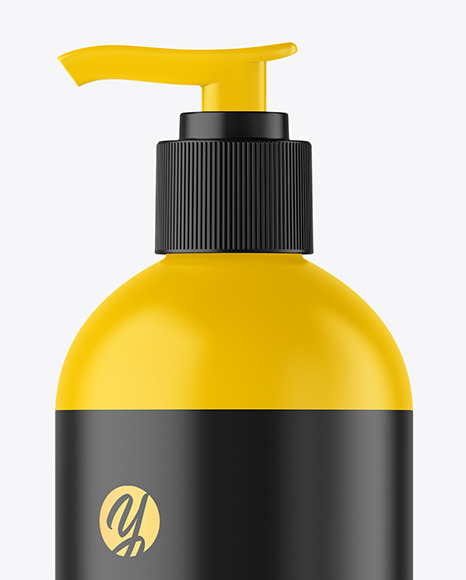Matte Cosmetic Bottle with Pump Mockup Matte Cosmetic Bottle with Pump Mockup