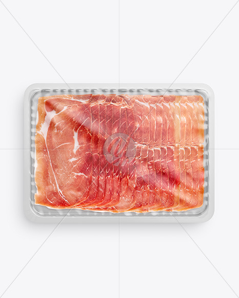 Plastic Tray With Matte Film & Sliced Jamon Mockup