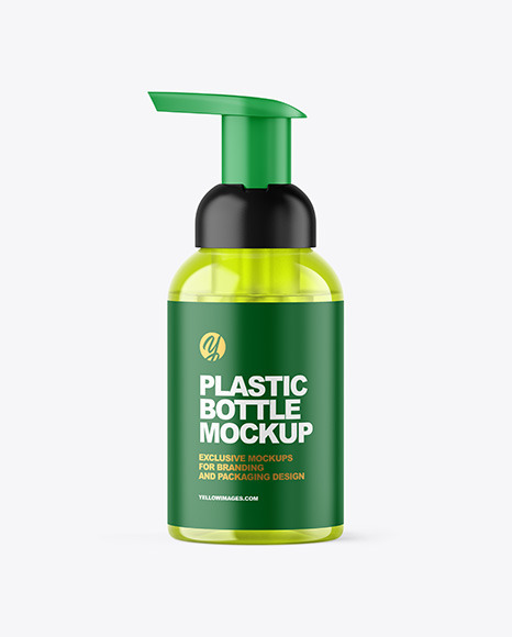 Color Plastic Cosmetic Bottle with Pump Mockup Color Plastic Cosmetic Bottle with Pump Mockup