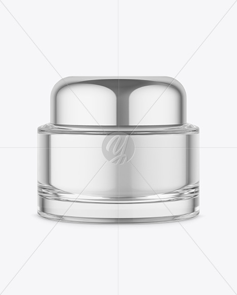 Clear Glass Cosmetic Jar Mockup