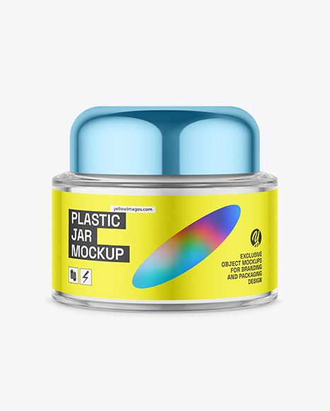 Clear Glass Cosmetic Jar Mockup