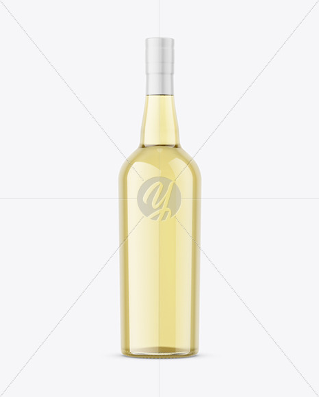 Clear Glass White Wine Bottle Mockup