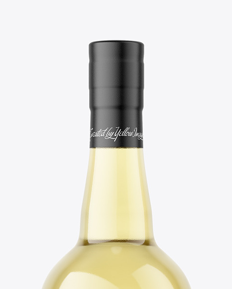 Clear Glass White Wine Bottle Mockup