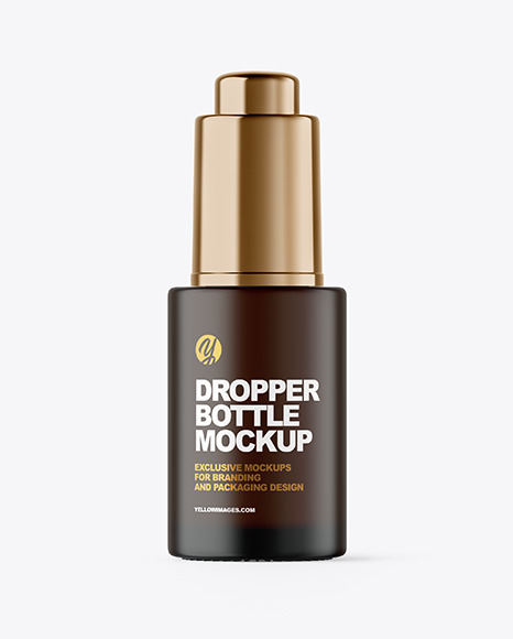 Frosted Amber Dropper Bottle Mockup