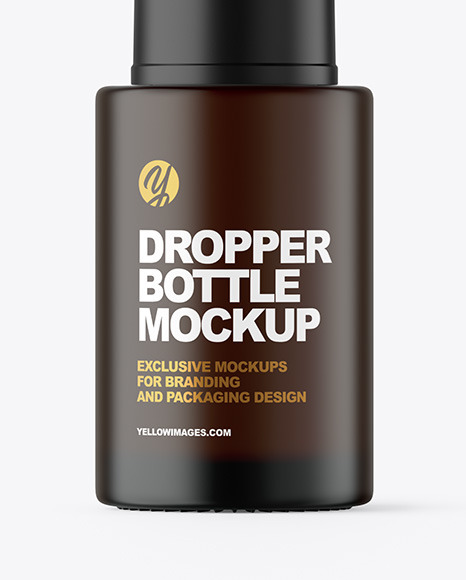 Frosted Amber Dropper Bottle Mockup