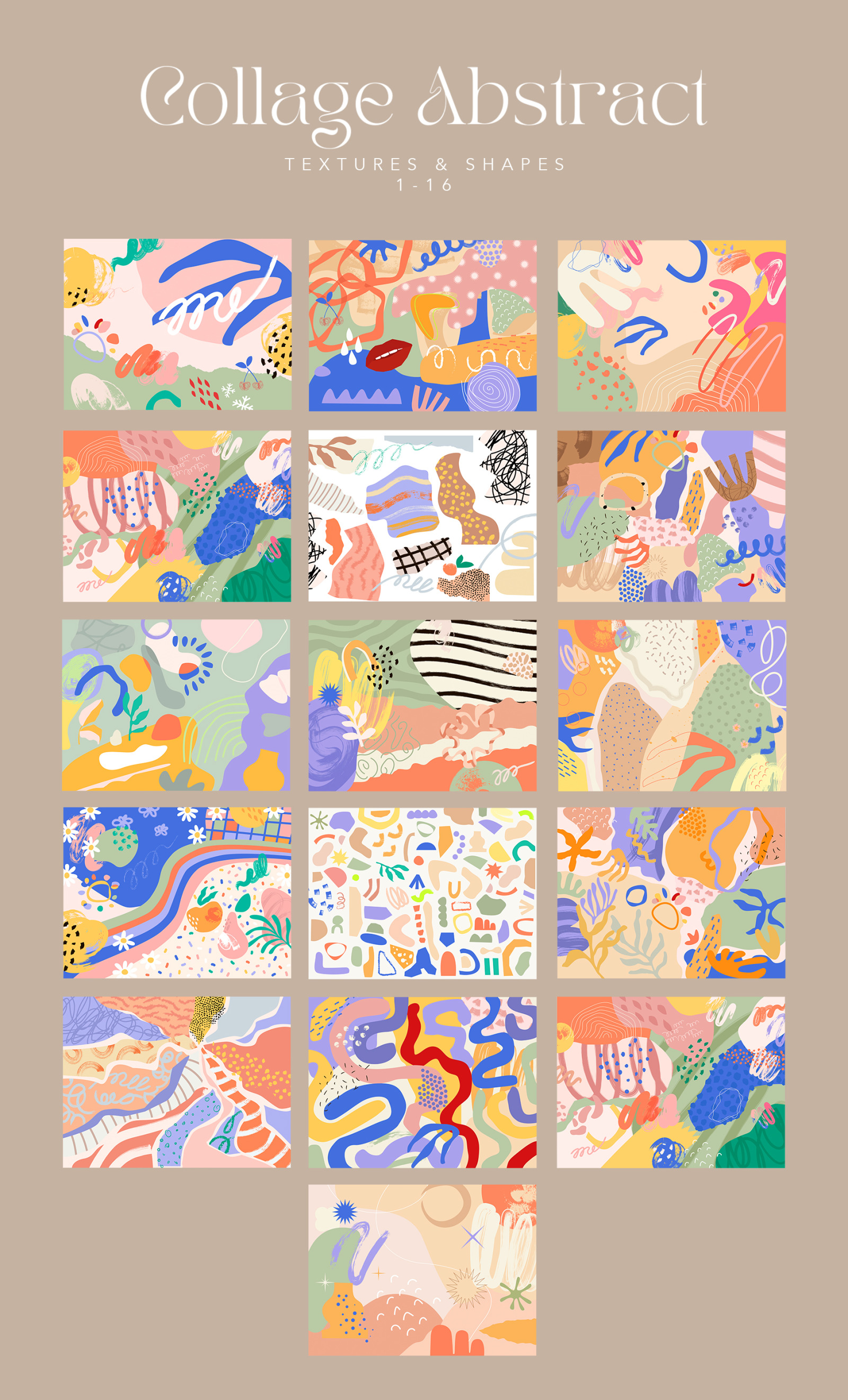 Abstract Collage Cutout Shapes Abstract Collage Cutout Shapes