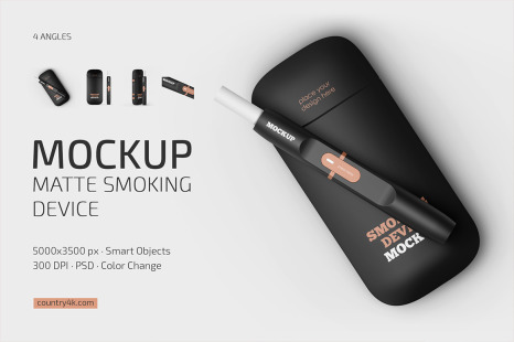 Matte Smoking Device Mockup Set - Cigarette