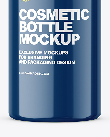 Glossy Cosmetic Bottle with Pump Mockup