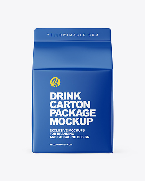 Glossy Drink Carton Pack Mockup - Drinking yoghurt