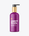 Matte Cosmetic Bottle with Pump Mockup Matte Cosmetic Bottle with Pump Mockup