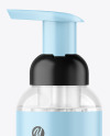 Clear Cosmetic Bottle with Pump Mockup Clear Cosmetic Bottle with Pump Mockup