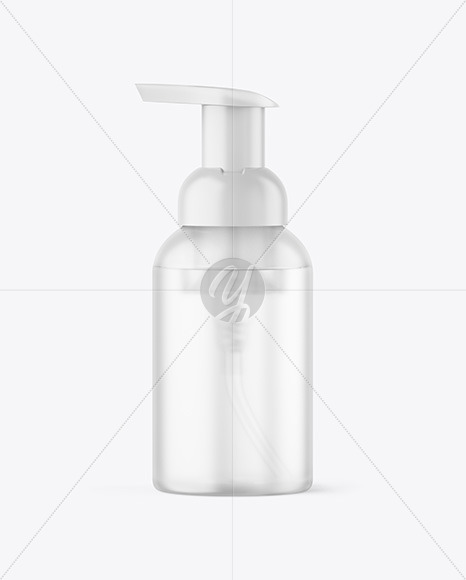 Frosted Cosmetic Bottle with Pump Mockup