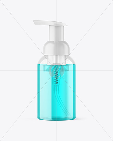 Color Liquid Cosmetic Bottle with Pump Mockup