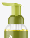 Color Liquid Cosmetic Bottle with Pump Mockup