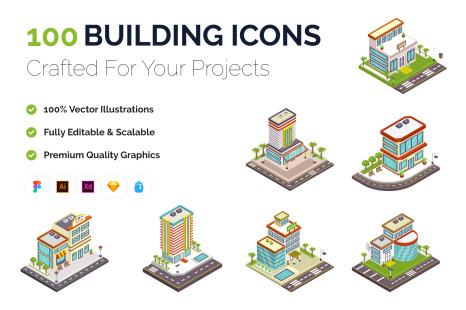 100 Building Icons - Graduation