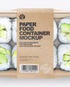 Paper Food Container With Sushi-Rolls Mockup