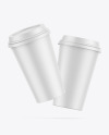 Two Matte Coffee Cups Mockup