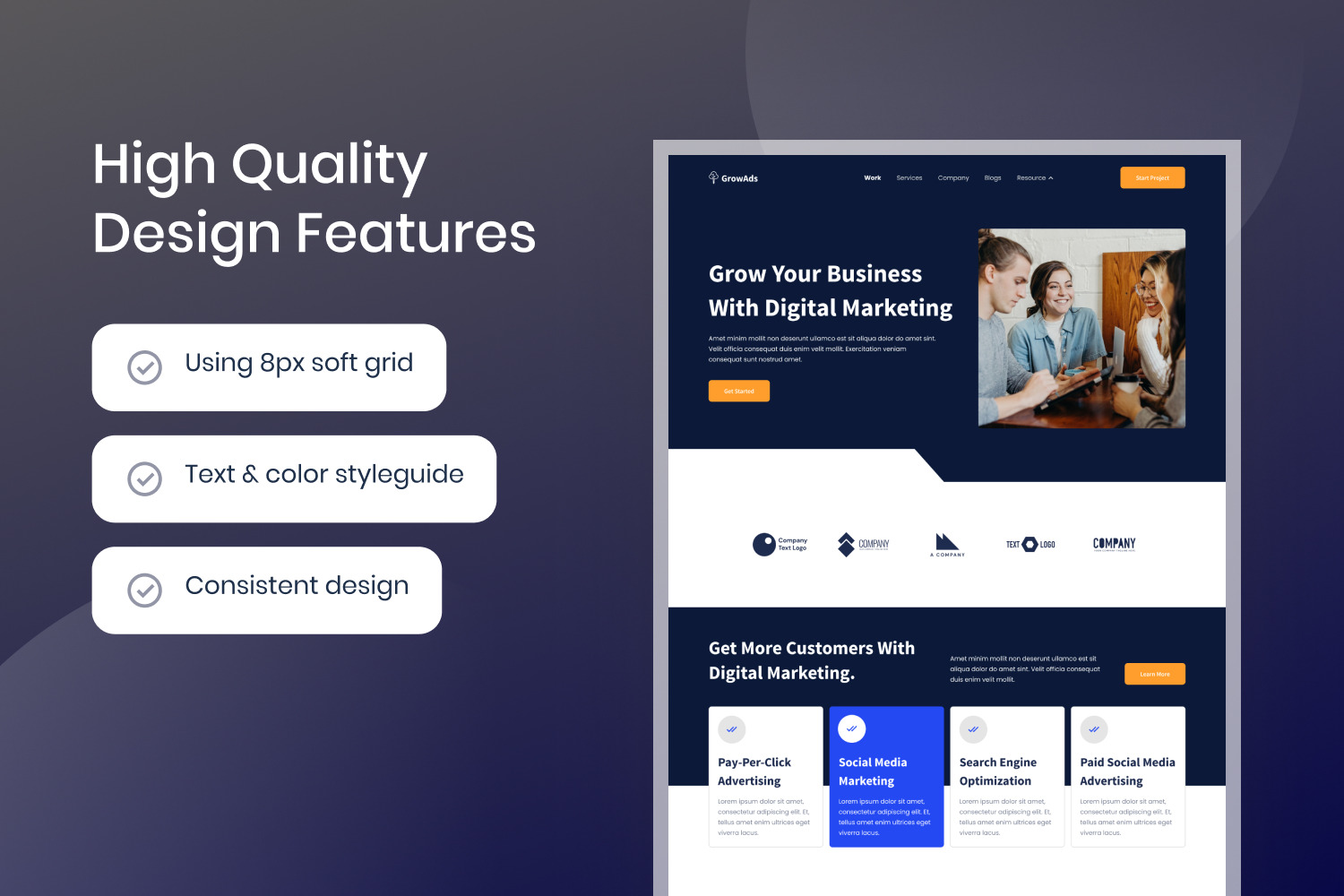 GrowAds - Marketing Website Template
