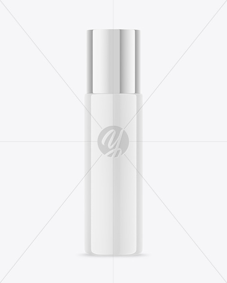 Glossy Cosmetic Bottle with Metallic Cap Mockup