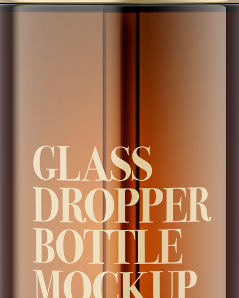 Amber Glass Dropper Bottle Mockup