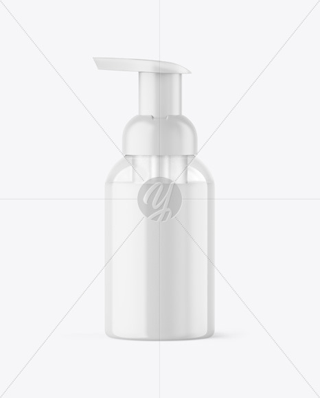 Clear Liquid Soap Cosmetic Bottle with Pump Mockup