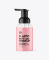 Clear Liquid Soap Cosmetic Bottle with Pump Mockup