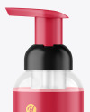 Clear Liquid Soap Cosmetic Bottle with Pump Mockup