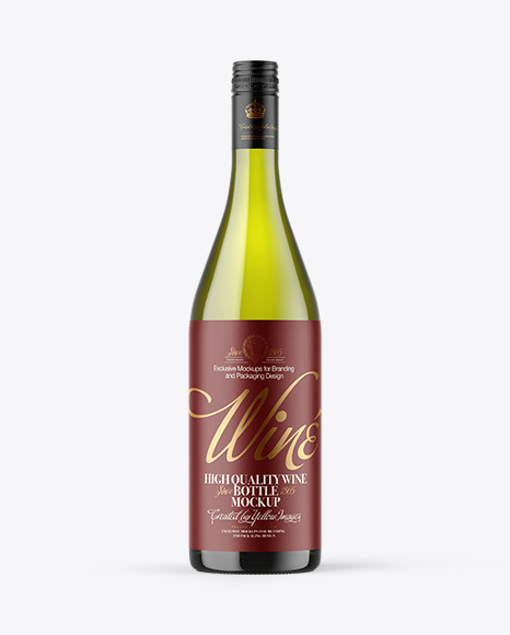 Green Glass White Wine Bottle Mockup Green Glass White Wine Bottle Mockup