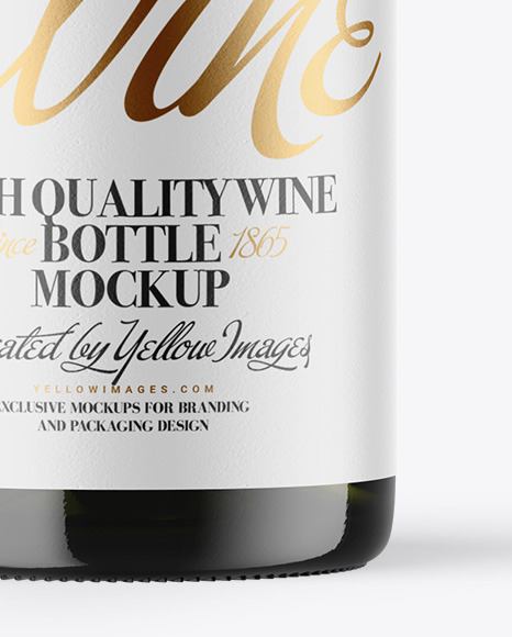 Green Glass White Wine Bottle Mockup Green Glass White Wine Bottle Mockup