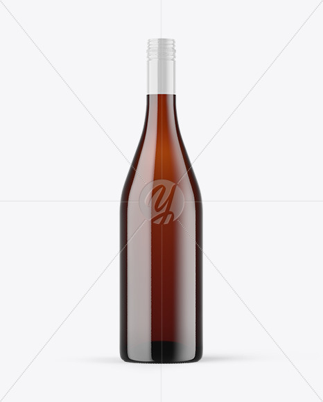 Amber Glass White Wine Bottle Mockup Amber Glass White Wine Bottle Mockup