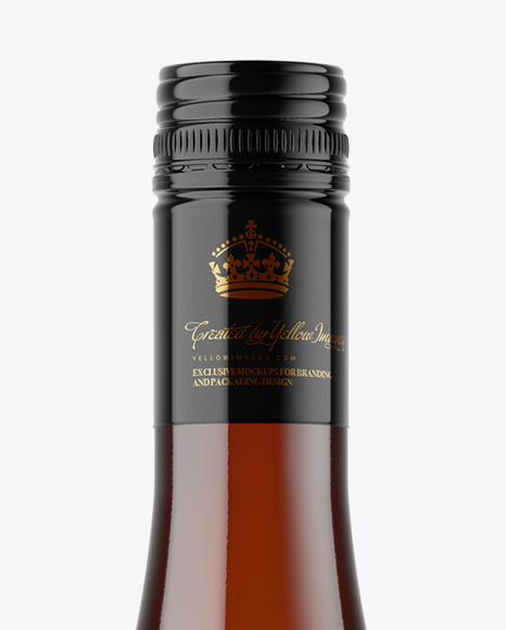 Amber Glass White Wine Bottle Mockup Amber Glass White Wine Bottle Mockup
