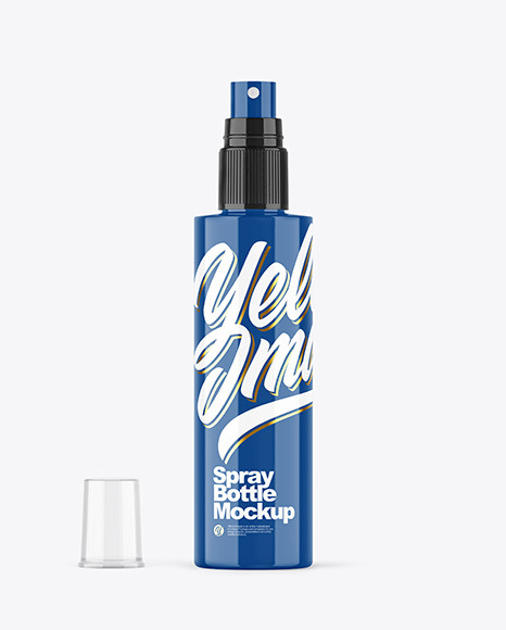 Glossy Spray Bottle Mockup