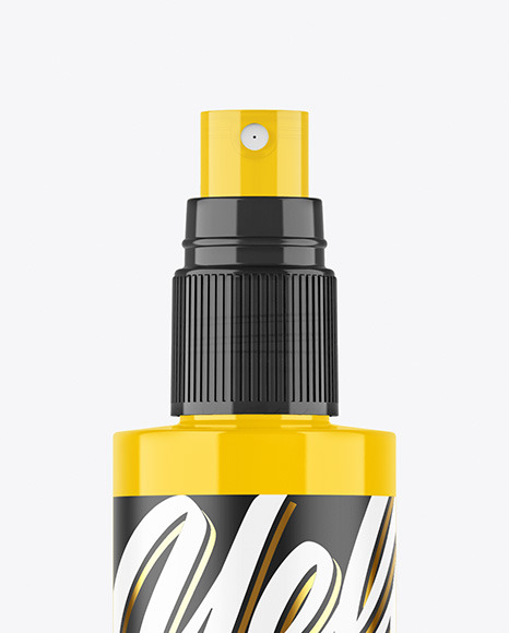 Glossy Spray Bottle Mockup