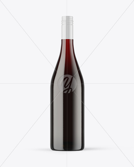 Antique Green Glass Red Wine Bottle Mockup