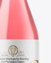 Clear Glass Pink Wine Bottle Mockup