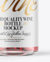 Clear Glass Pink Wine Bottle Mockup