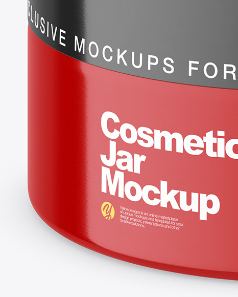 Glossy Cosmetic Jar Mockup