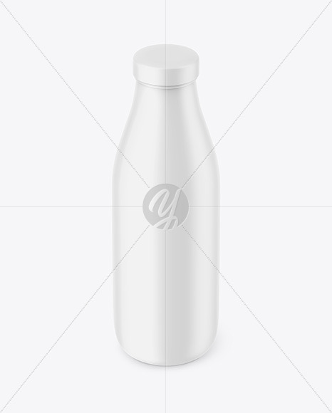 Matte Plastic Milk Bottle Mockup