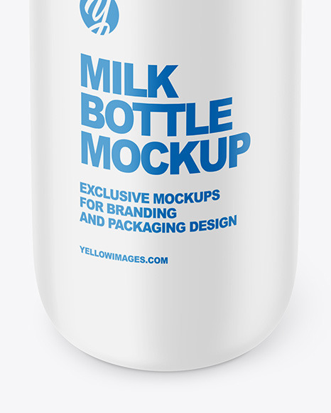 Matte Plastic Milk Bottle Mockup