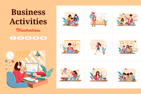 M379_Business Activities Illustrations - Men