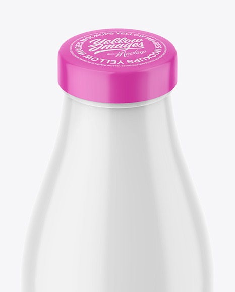 Glossy Plastic Milk Bottle Mockup