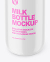 Glossy Plastic Milk Bottle Mockup