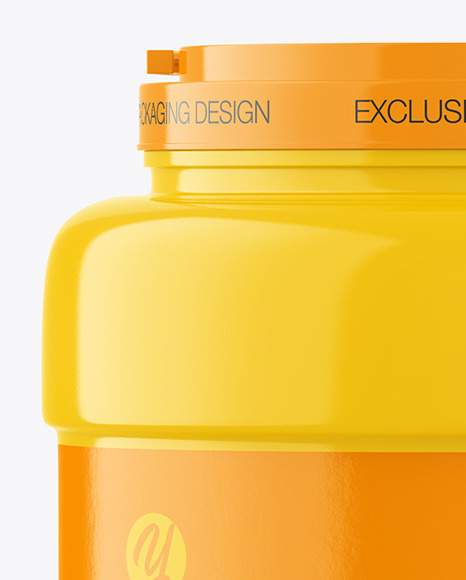 3500ml Glossy Plastic Jar Mockup