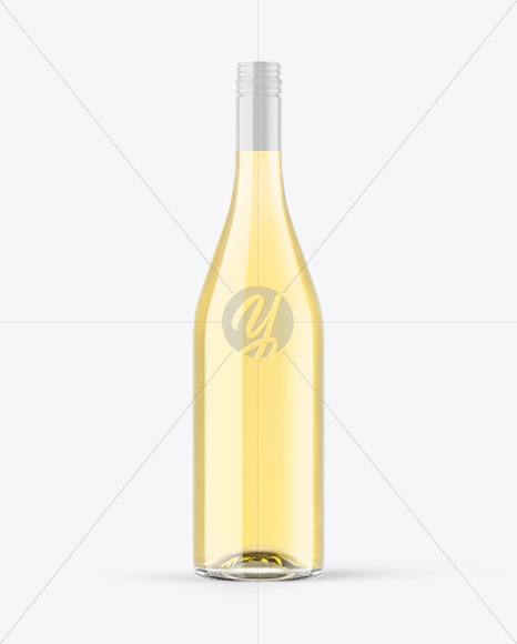 Clear Glass White Wine Bottle Mockup Clear Glass White Wine Bottle Mockup